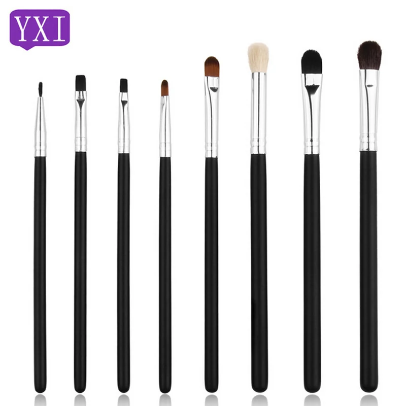

8Pcs Eye Shadow Makeup Brush Set Eyeshadow Eyebrow Lip Concealer Eyeline Brushes Goat Hair Wooden Handle Beauty Makeup Brushes