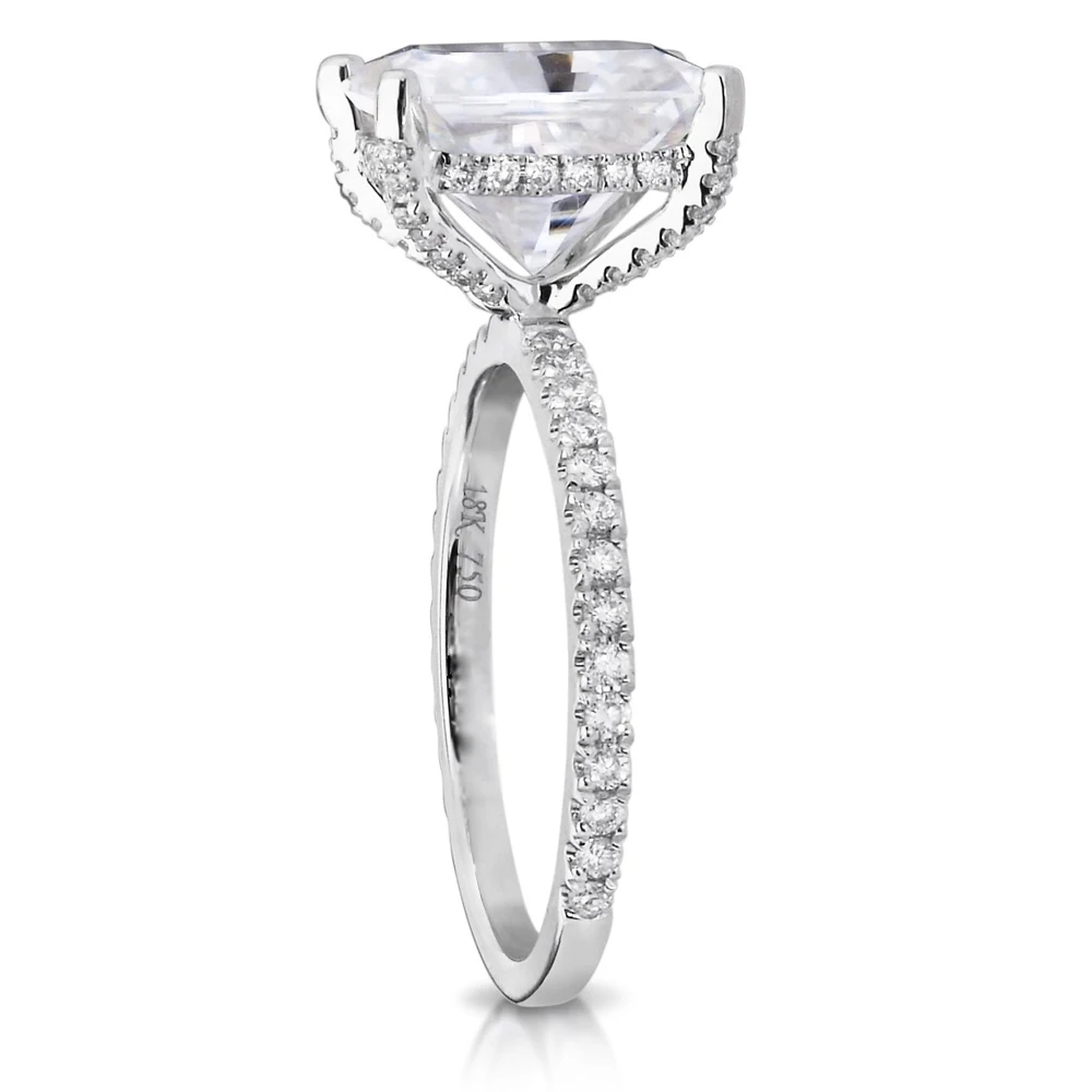5ct 9x11 мм Сияющий отличный разрезанный муассанит обручальное кольцо Половина Вечности браслет 10 к белое золото для невесты
