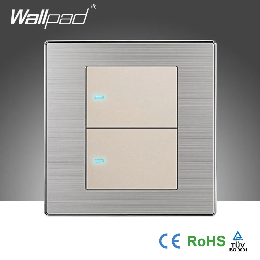 2019 горячая Распродажа 2 Gang 1 Way Wallpad роскошный светодиодный светильник ель света