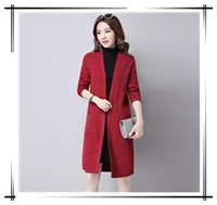 2018-Spring-Autumn-Fashion-New-Style-Korean-Knit-Cardigan-Women-s-Sweater-Long-Style-Solid-Color