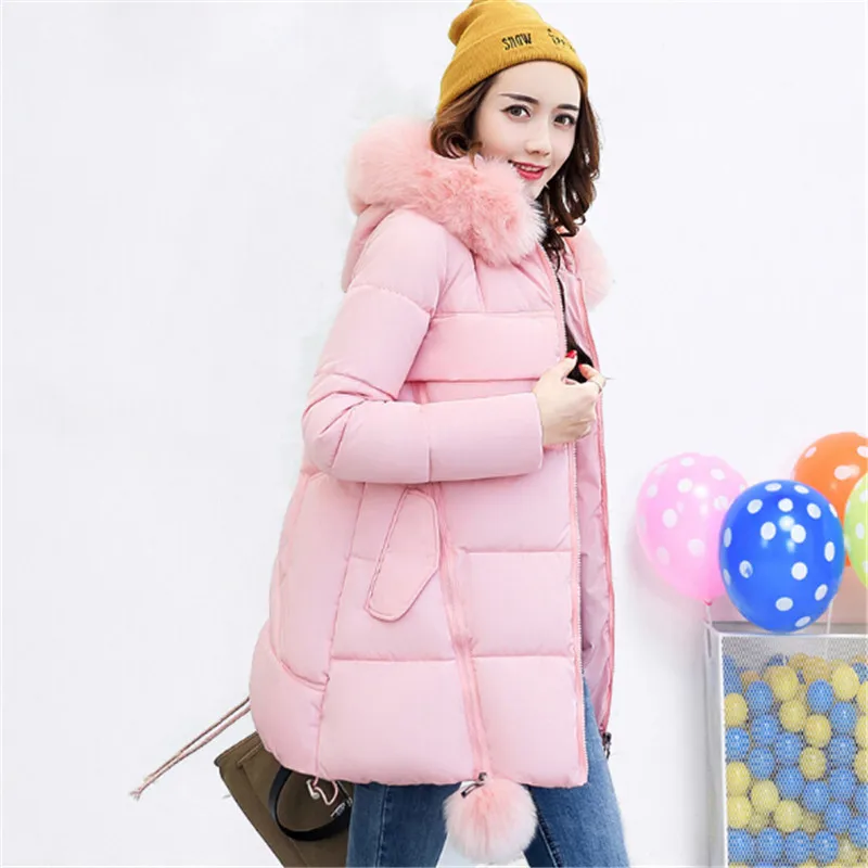 

In the winter of 2017 new large fur thick jacket padded down the Korean female female cotton