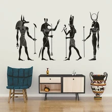 Египетская культурная декорация, Древние египетские боги, настенная наклейка, Египетский орнамент, Anubis Ra Seth Apis, настенные художественные наклейки, AZ280
