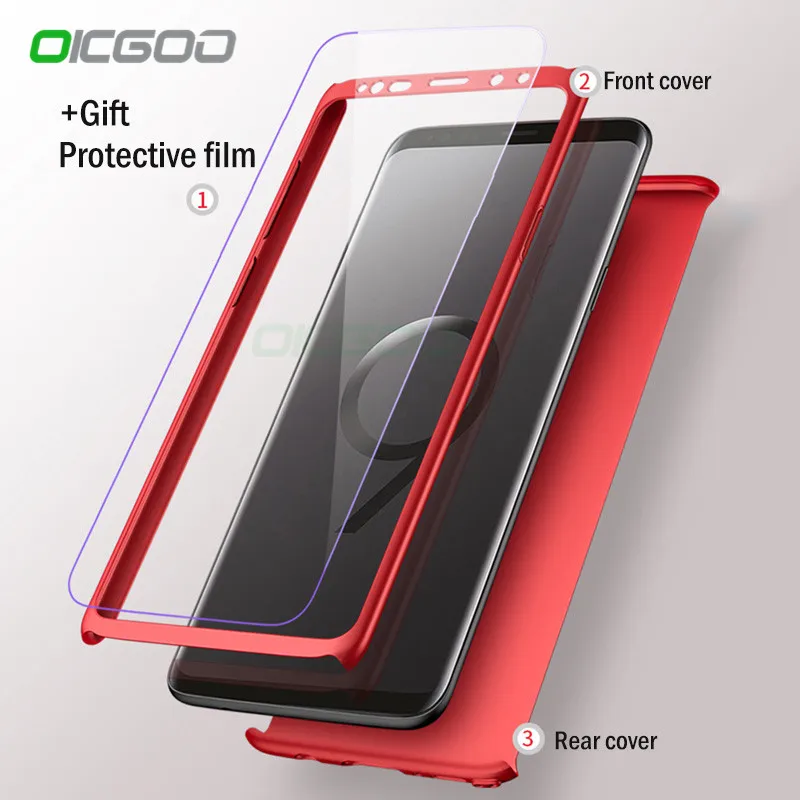 

OICGOO 360 Degree Full Cover Case For Samsung Galaxy S9 S8 Plus S7 Edge Shockproof Cases For Samsung NOTE 8 S8 Plus S7 Edge Case