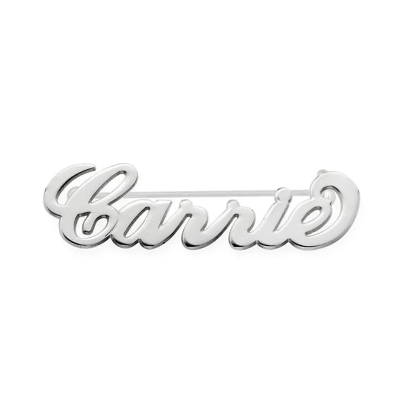 

Gold Silver Brooch Pin Monogram Initials Letters Customized Jewelry Custom Company Logo Name Brooches for Women Men Girl Party