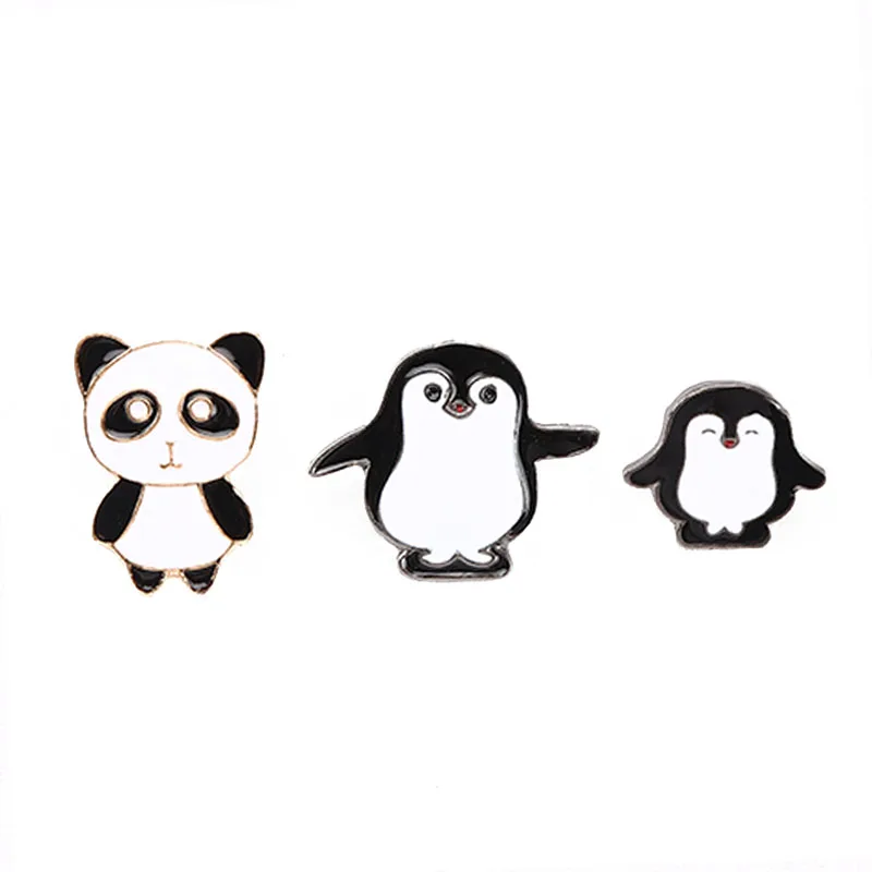 

3pcs/set Cartoon Animal Brooch Set Panda Penguin Mama Baby Pins Enamel Lapel Pin Bag Jacket Shirt Badge Gift for Kids Jewelry