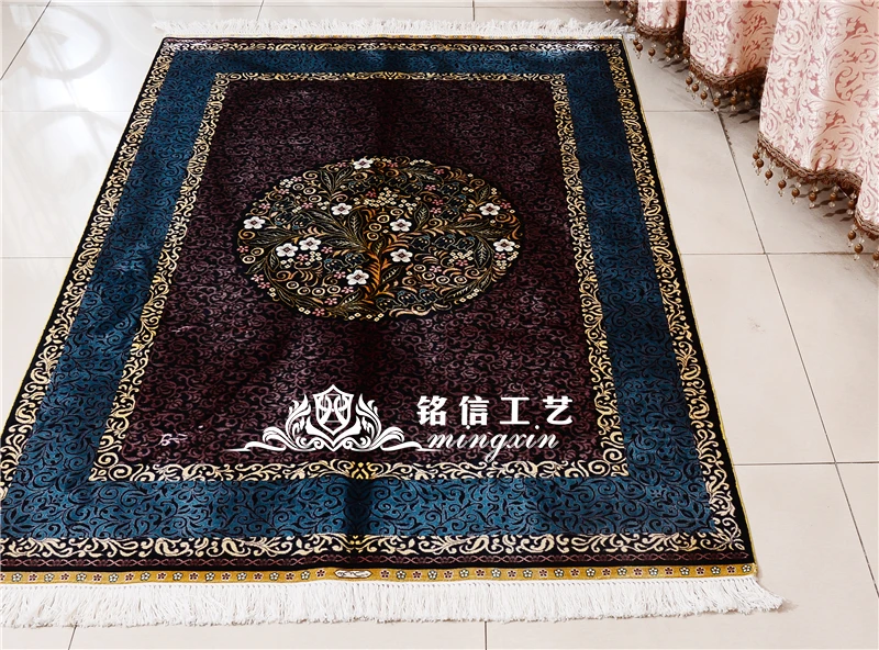

4'x6' Persian Silk Carpet Handmade Hot Sale Rugs Oriental Silk Rug Soft Carpets