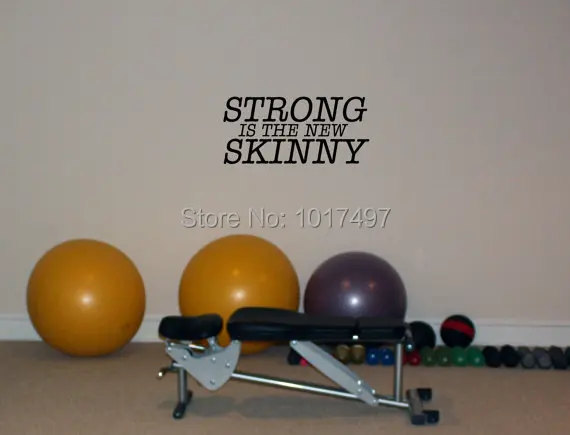 Free shipping home gym wall decor Strong is the New Skinny Home Gym font b Fitness
