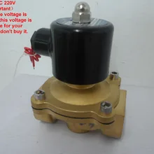 2W250-25 AC220V " дюймов(DN25) Латунь Пневматический Электрический электромагнитный клапан N/C 2 способ