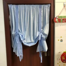 Корейская стильная синяя решетка хлопок саржевая дверь занавес домашний декоративный Многофункциональный перегородка занавес 150*150 см