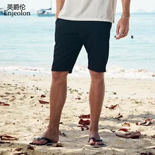 Enjeolon, топ, летние повседневные шорты, мужские черные однотонные шорты, базовые пляжные шорты, доступны до колен, высокое качество KZ6173