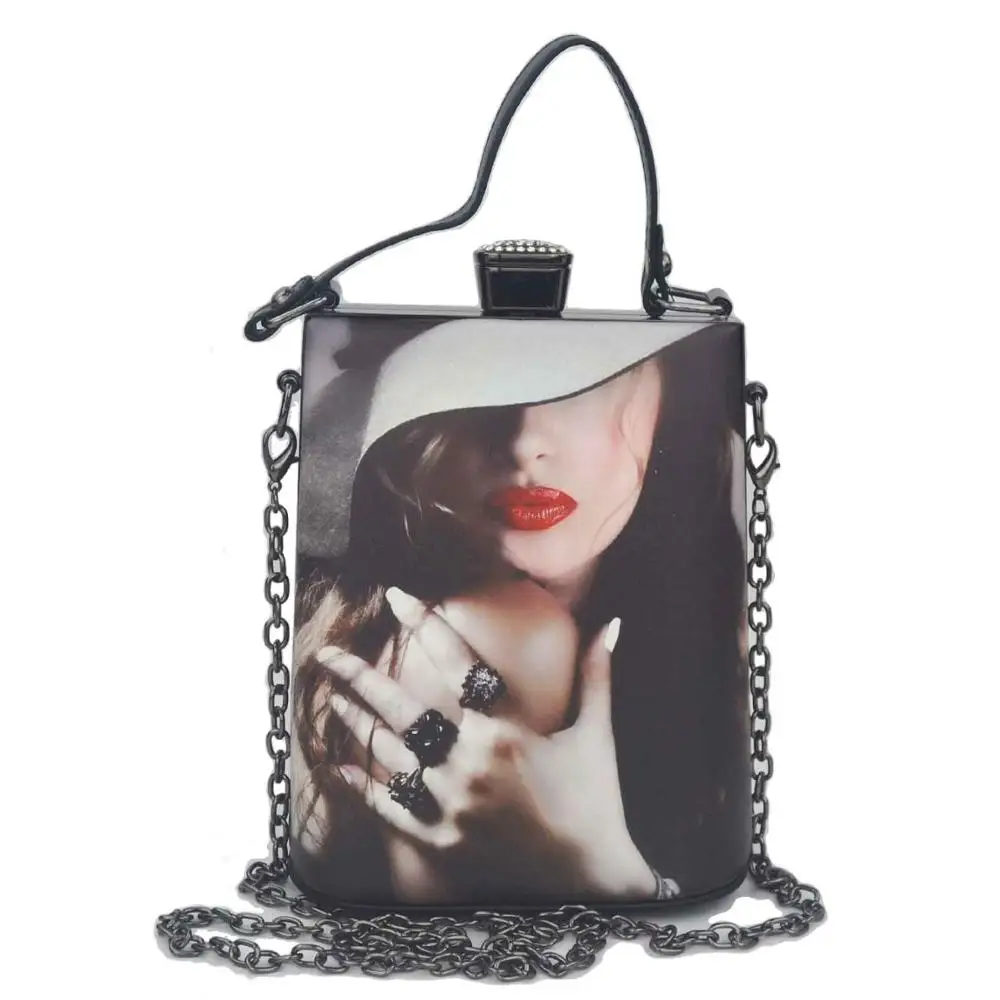 

Europe and America Girl Sexy Pattern Women Shoulder Bags Chain Mini Totes Handbags Evening Bags for Female Crossbody Bags