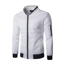 Новый Белый Толстовка Мужчины 2016 Осень Дизайн Одежды Мужские Slim Fit Молния Бейсбол Куртка Повседневная Марка Колледж Varsity Куртка