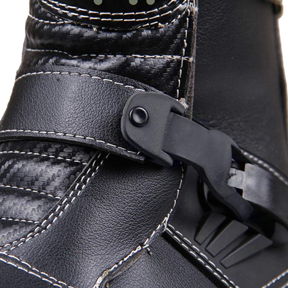 Botas de motociclista para hombre, botas de montar para carreras, botas de Motocross, botas de Moto de carretera, zapatos impermeables