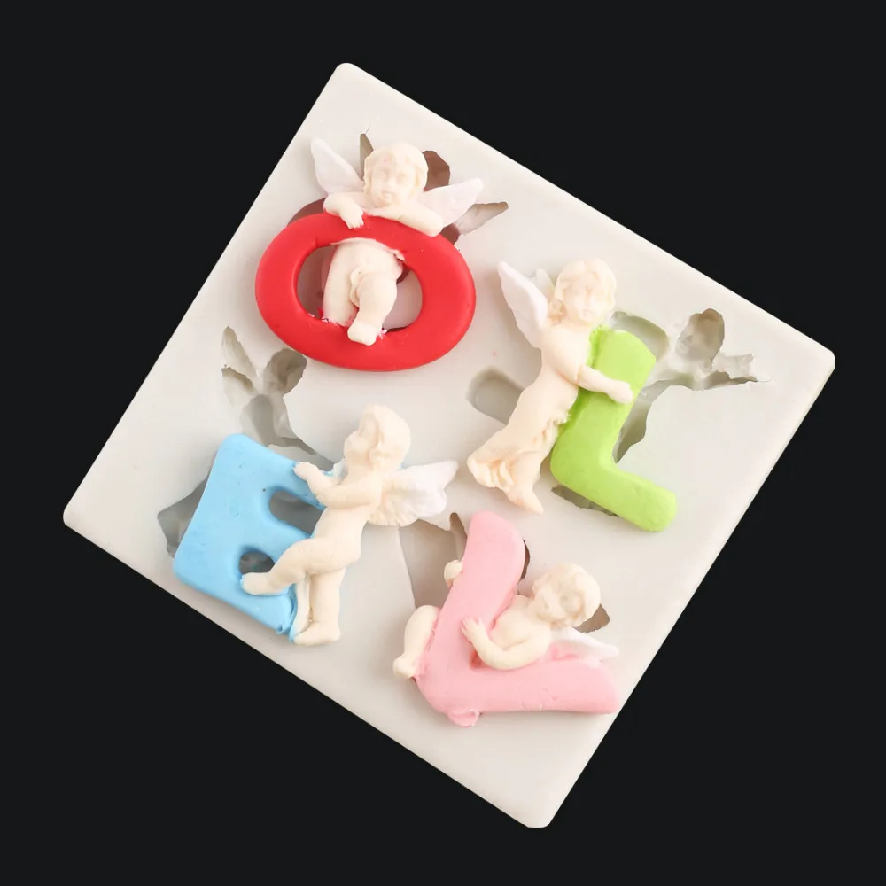 

Luyou 1pcs Letter Silicone Mold Angel Fondant Mould Cake Decorating Tools Cake Lace Molds,Sugarcraft, Kitchen Accessories FM1621