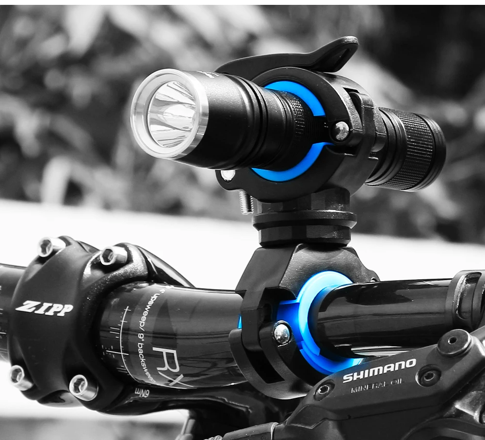 Top CoolChange Bike Light Double Cycling 360 Rotating  Holder LED Front Flashlight Lamp Pump Handlebar Holder Bicycle Accessories 5