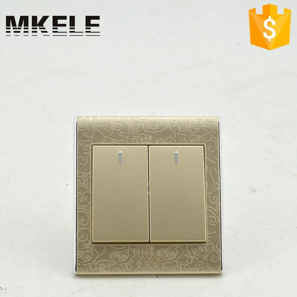 

New Design MK-WS05004 PC Flame Material 10A 250V 2 Gang Way Smart Touch Light Wall Switch For Home Decoration