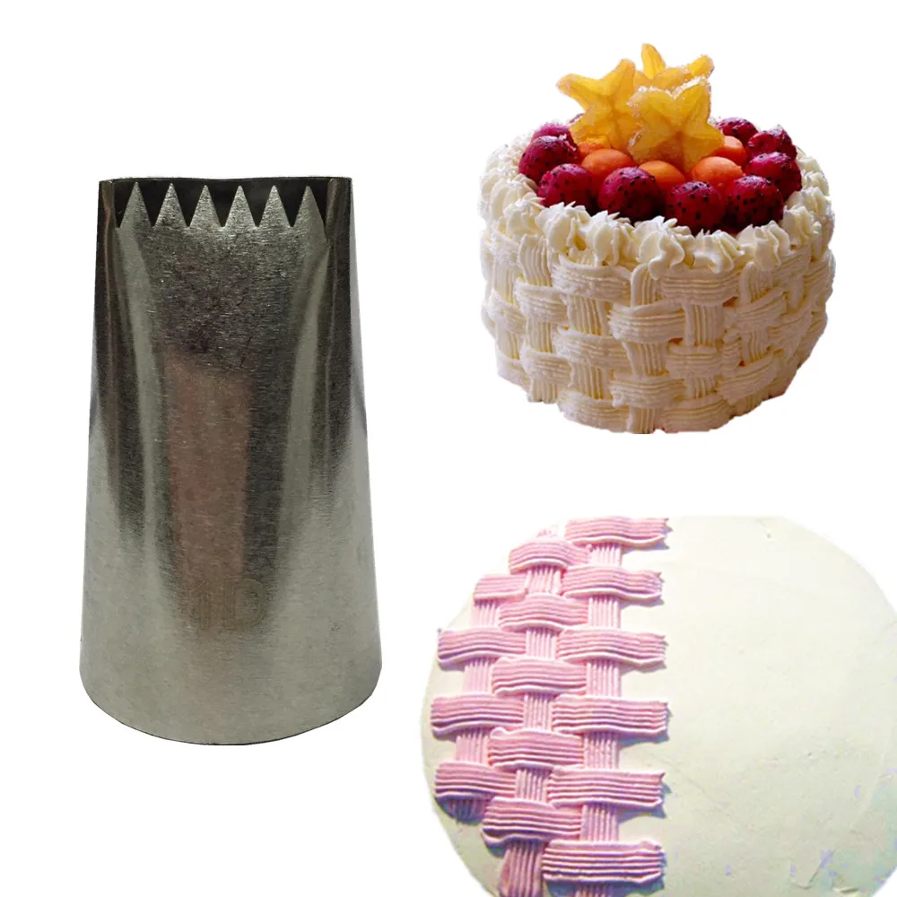 

1PCS Stainless Steel Nozzles Basket weave Tip Pastry Tools Icing Piping Nozzles Cake Decorating Tools Fondant Confectionery