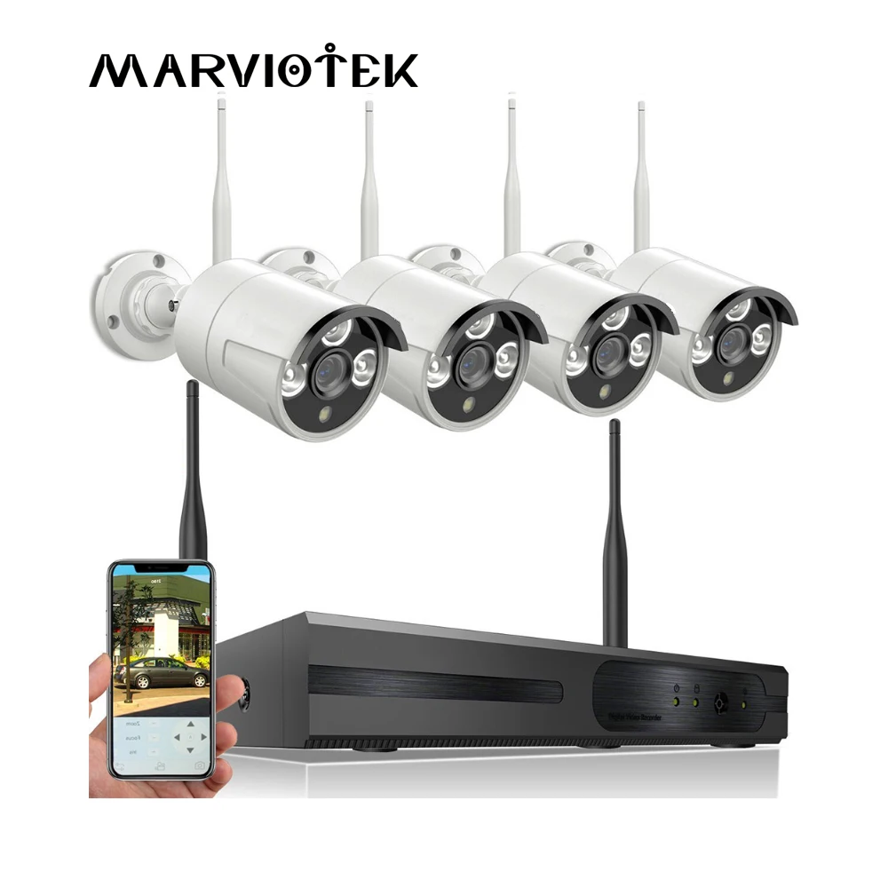 4CH font b Wireless b font Security Camera System WiFi Camera Set NVR Kit CCTV wifi