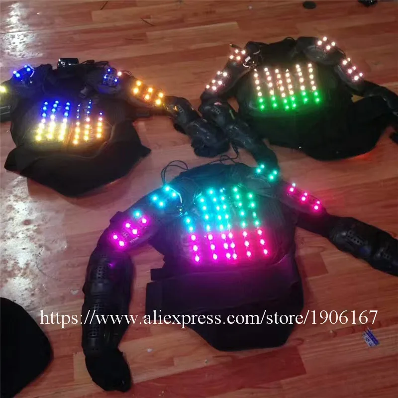 New Arrival Fashion LED Armor Light Up Jackets Costume Glove Glasses Led Outfit Clothes Led Suit For LED Robot suits03