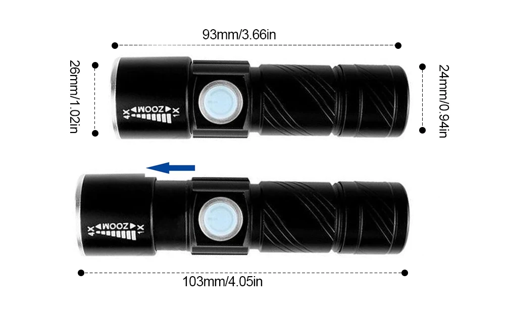 USB зарядка встроенный 18650 литиевая батарея Q5 T6-2000LM светодиодный блики фонарик портативный свет зумом для наружного освещения кемпинг