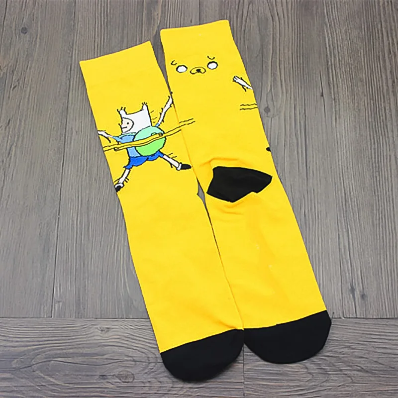 Cute anime cartoon adventure socks yellow street role playing cotton comics female men socks party novelty interesting spring