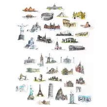 Путешествие по миру DIY ежедневное украшение книги стикер s памятники печатные наклейки Скрапбукинг клейкая наклейка s STZ4103