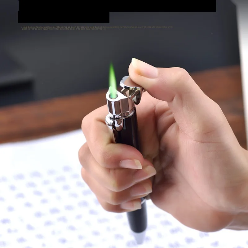 Creative pen lighter, gas ballpoint pen, windproof body lighter
