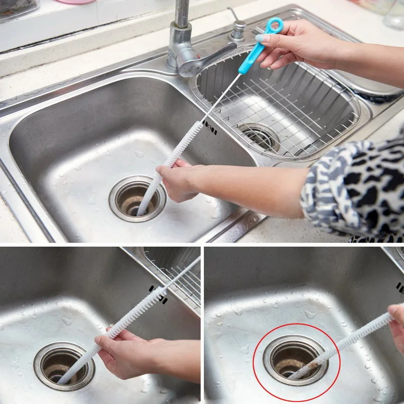 71cm Flexible Cleaning Brush Sink Overflow Drain Unblocker Cleaner