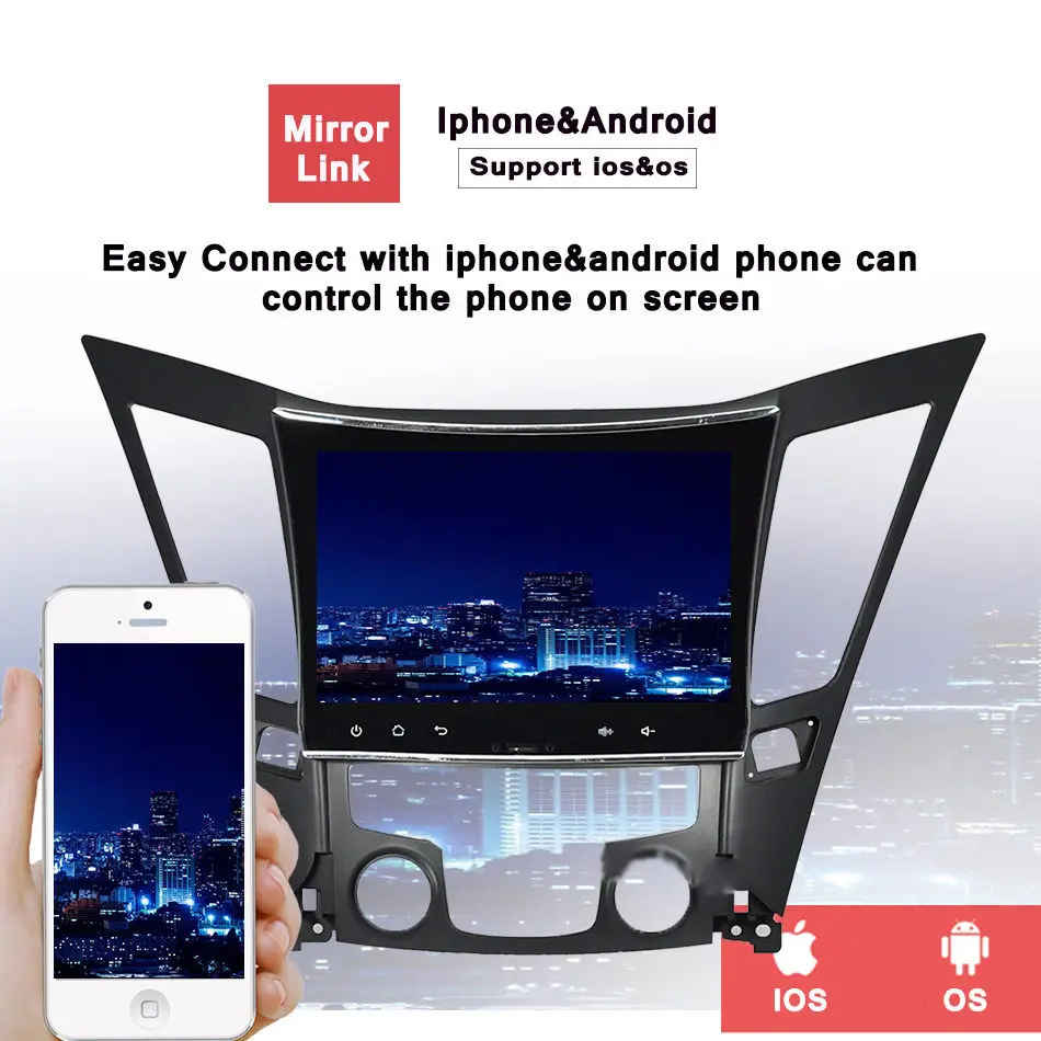 Top Android 9.0 9 inch CAR DVD Player gps navigation FOR Hyundai Sonata 8 YF I40 I45 I50 2011 2012 2013 2014 2015 radio Head unit 9