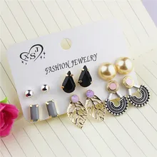 Новинка, Модные женские ювелирные изделия,, для девочек, на день рождения, жемчужные серьги для ногтей, черный и фиолетовый, черный костюм, кольцо для ушей