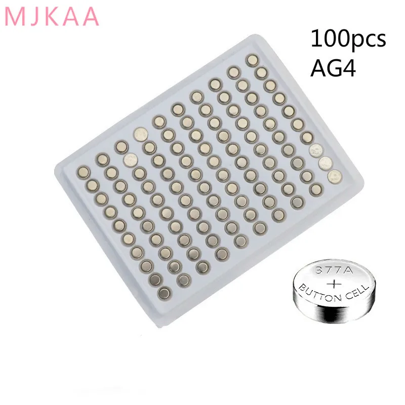 

100PCS AG4 377A 377 LR626 SR626SW SR66 LR66 button cell Watch Coin Battery