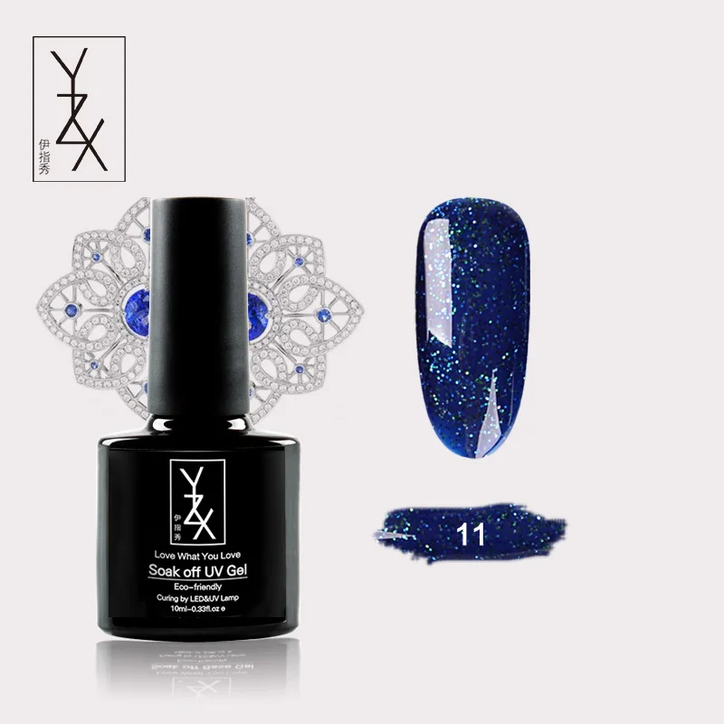 YiZhiXiu 1 шт 10 мл блестящий синий Алмазный лак замачивающийся УФ-гель для ногтей Лак Блеск полигель Маникюр быстро сухая эмаль - Цвет: Color 011