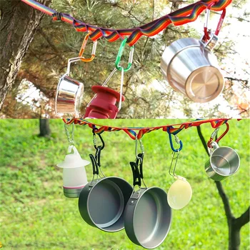 

New Outdoor Camping Clothesline Car Raft Rack With Storage Bag Multi-function Storage Lanyard Travel Tool Fishing Rod Bracket
