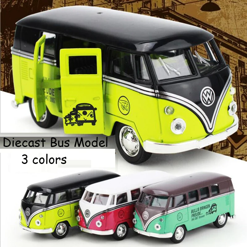 

Kids Classic Toys Car 1:43 Retro Public Bus Diecast Alloy Model Pull Back Cars Vehicles Children Education Miniature Toy Gifts