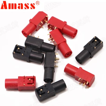 

4pcs Amass Banana Socket Pure Copper Gold Plated 24.245 4mm 90 Degree PCB Panel Safety PA Molded Case High Current 24A 1000V