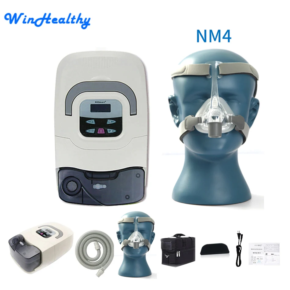 With Mask NM4 Win Healthy BMC CPAP/APAP/Auto CPAP Машина с полностью маска для лица или носовая маска для сна и храпа синдром апноэ сна SAS - Цвет: With Mask NM4