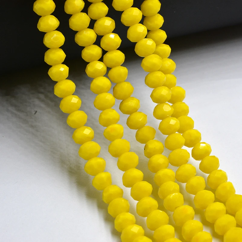 

Yellow Czech Seed Beads 140pcs/lot 3x4mm Faceted Crystal DIY Jewelry Faceted Glass Crystal Beads Spacer