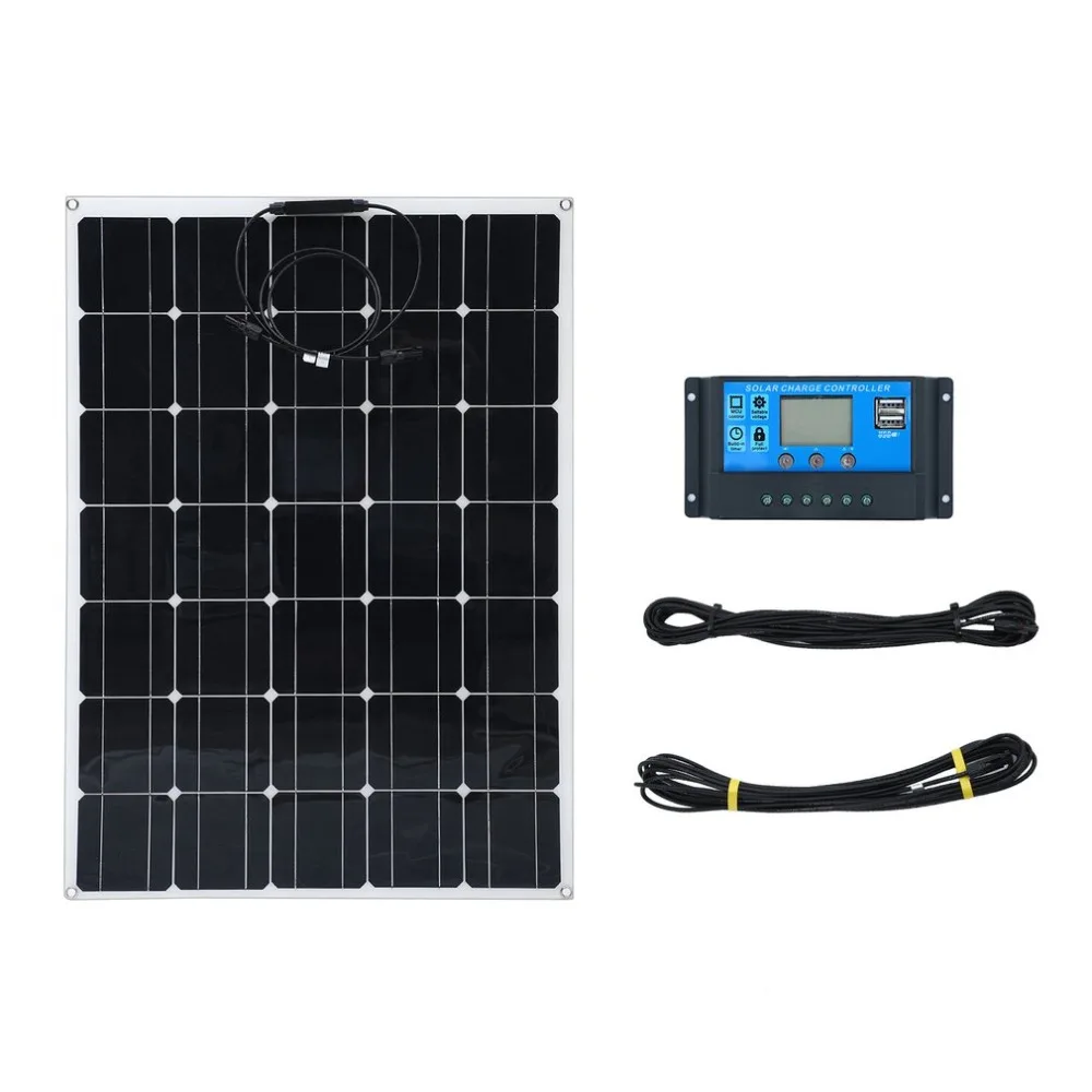 

Solar Charging Device 150W Monocrystalline Solar Panel Sun Power Module With 20A Battery Charger 10M MC4 Extension Cord