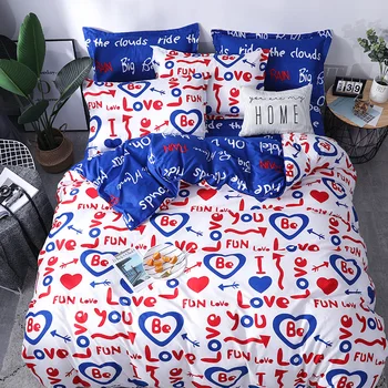 

Luxury Bedding set the letter printing Duvet cover sets bed pillowcases sheet set King size Queen size set