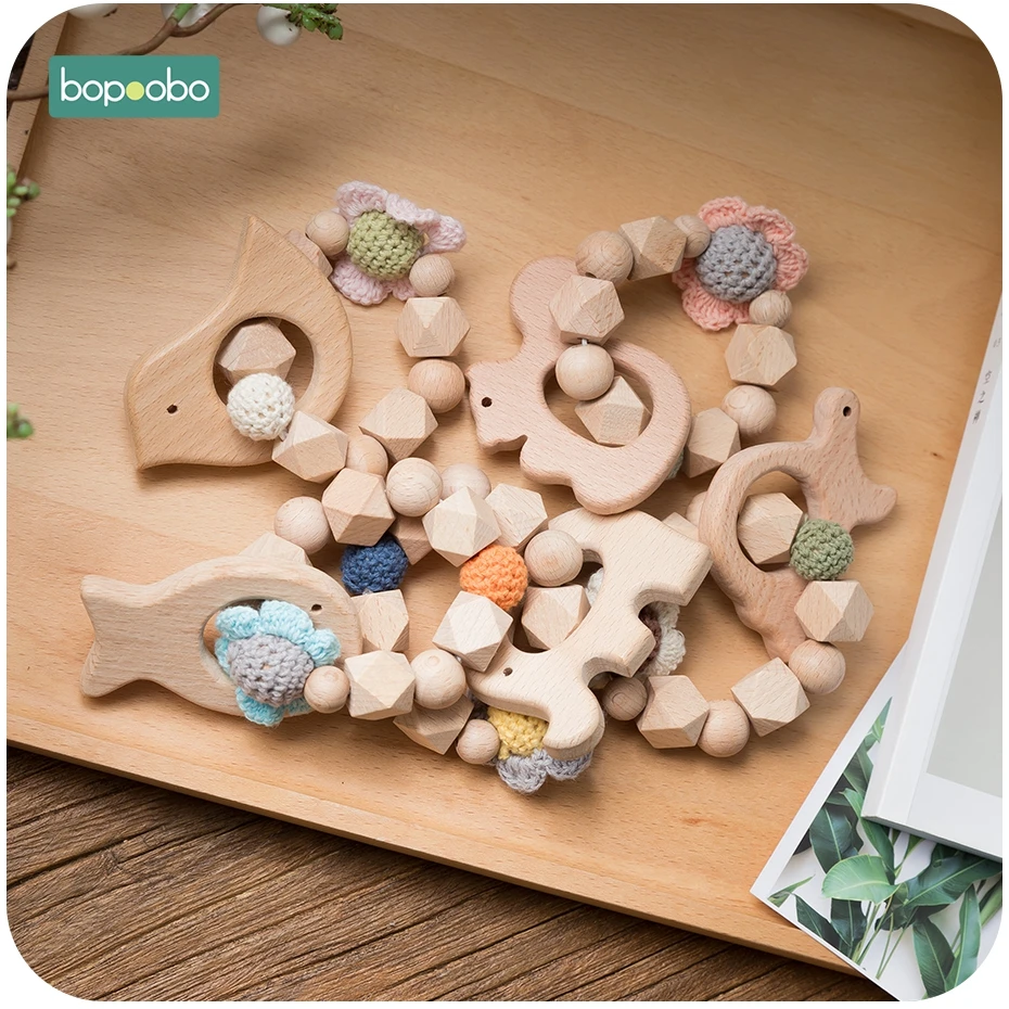 Bopoobo 1 шт. Деревянный прорезыватель, Прорезыватель для зубов, уход за полостью рта для ожерелья, деревянный Прорезыватель для зубов, детские игрушки, деревянные Прорезыватели без BPA