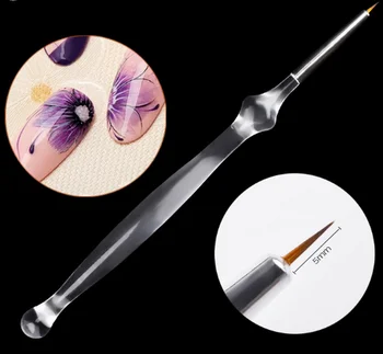 

by dhl or ems 200pcs Transparent Crystal Acrylic Painting Drawing Nail Art UV Gel Pen Brush Polish Manicure Tools Brushes Salon