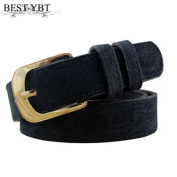 

Best YBT Women's Imitation leather cowboy pants dress Belt Alloy Pin buckle Casual High Quality Women's Belt