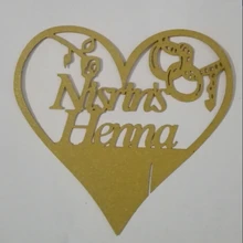 Античное золото пользовательские названия цветов сердце бокал Маркеры карты обручальное партии эскорт название таблицы номер карты