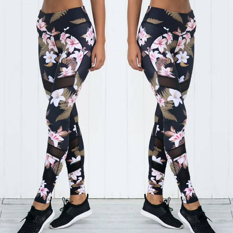 

ZSIIBO Hot Sales Leggings Mandala Mint Print Fitness legging High Elasticity Leggins Legins Trouser Pants for women mesh unicorn