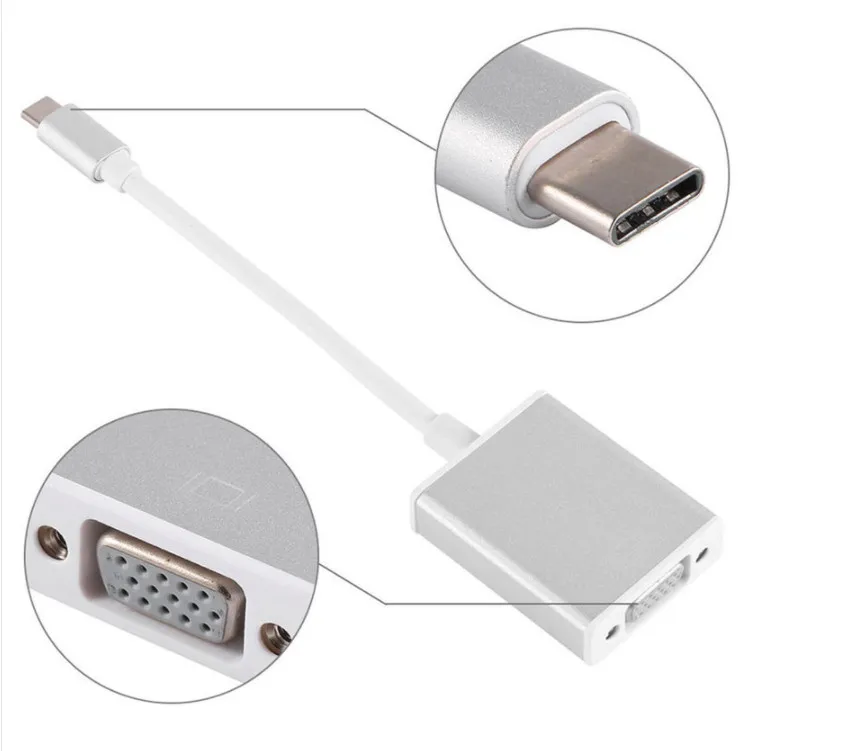 Kebidu Тип C к VGA адаптер USB 3 1 и разъемом типа мама кабель с адаптером для Lumia 950XL Galaxy