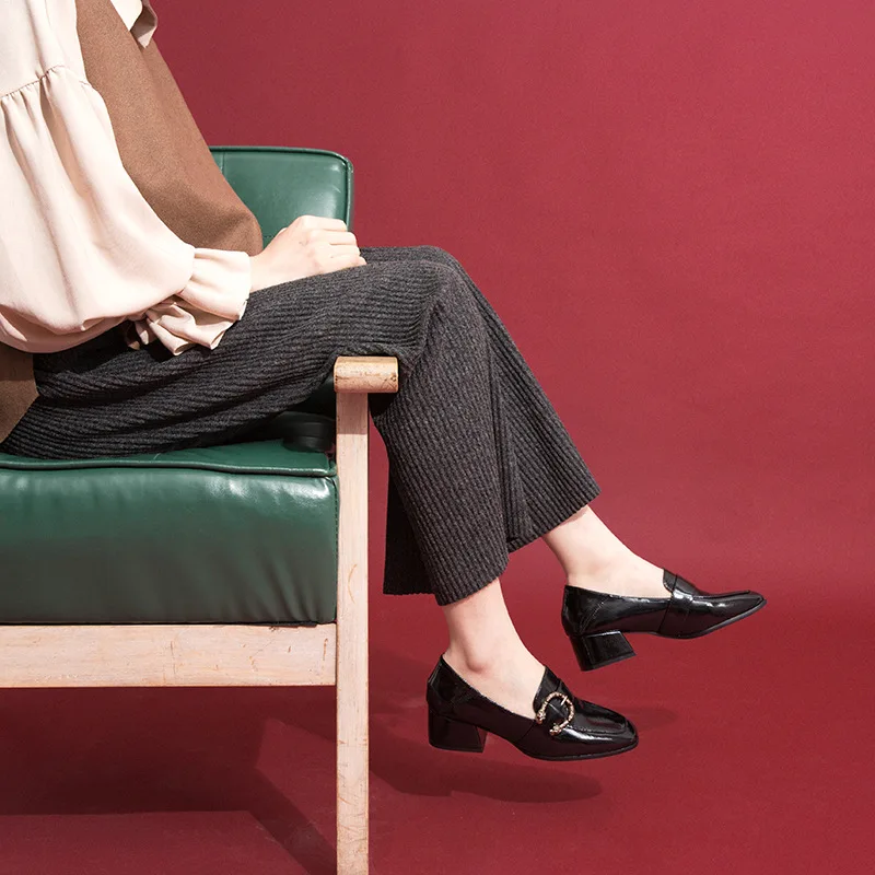 Talon Noir Madame Carré Métal Marque Bout Terre Casual La Étoile 2018 De En Chaussure Automne Femelle Bureau Chaussures Décoration Med Pompes Femmes 1vTFRBq