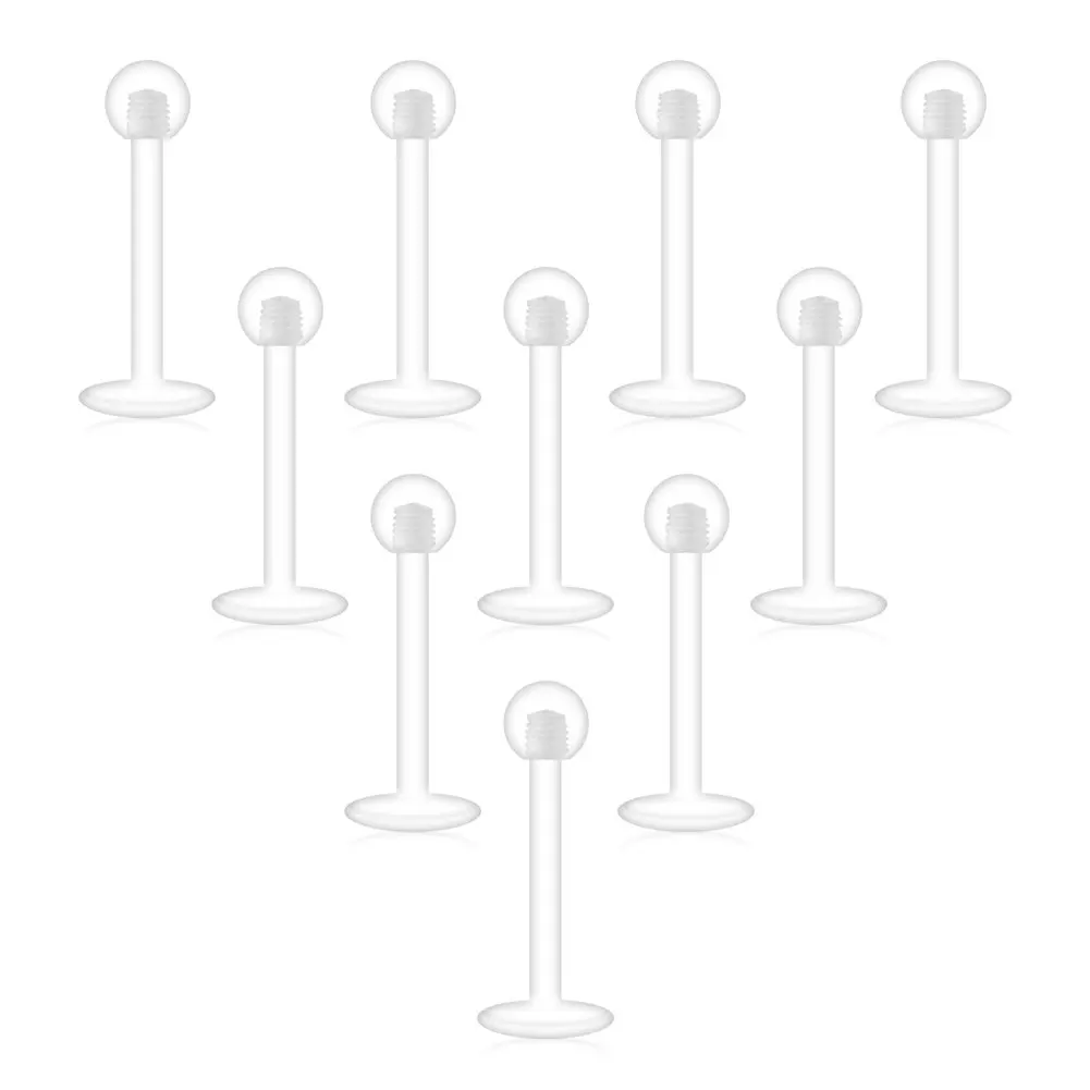 

16G Clear UV Flexible Acrylic 3mm Ball Labret Monroe Lip Ring Tragus Helix Cartilage Earring Stud Barbell wholesale jewelry lot