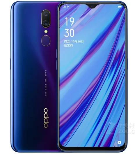 Мобильный телефон OPPO A9 4G LTE Android 8,1 MT6771V Восьмиядерный 6,5" 6+ 128G мобильный телефон задний отпечаток пальца 16 МП 3D корпус 4020 мАч - Цвет: Синий