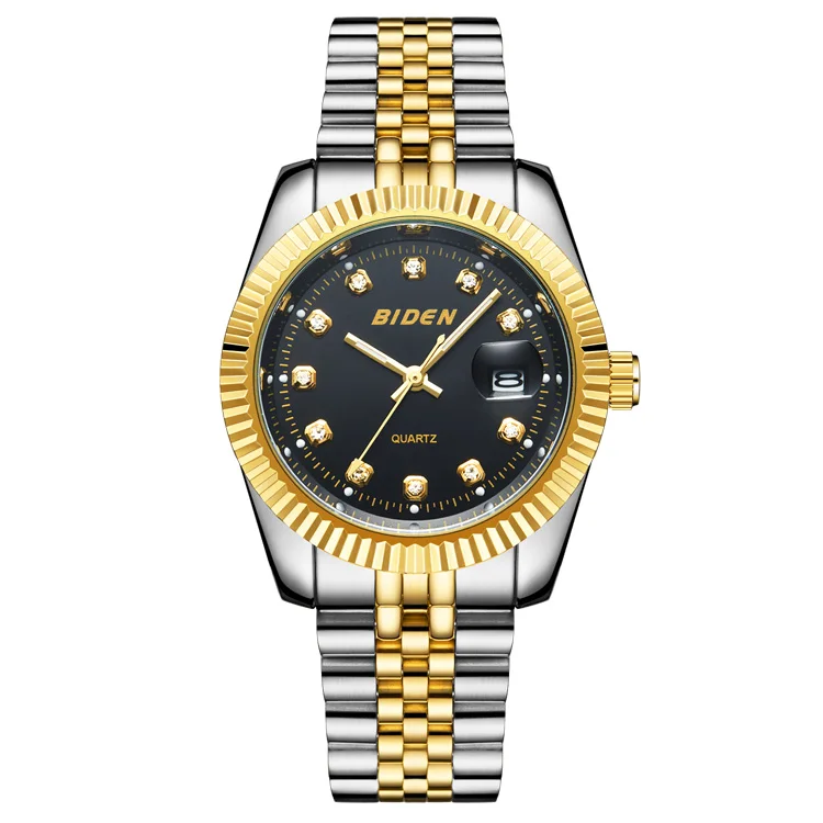 

Top Fashion Brand Luxury Biden Watch Men Golden Watches Waterproof Casual Quartz Wristwatch relogio masculino Clock For