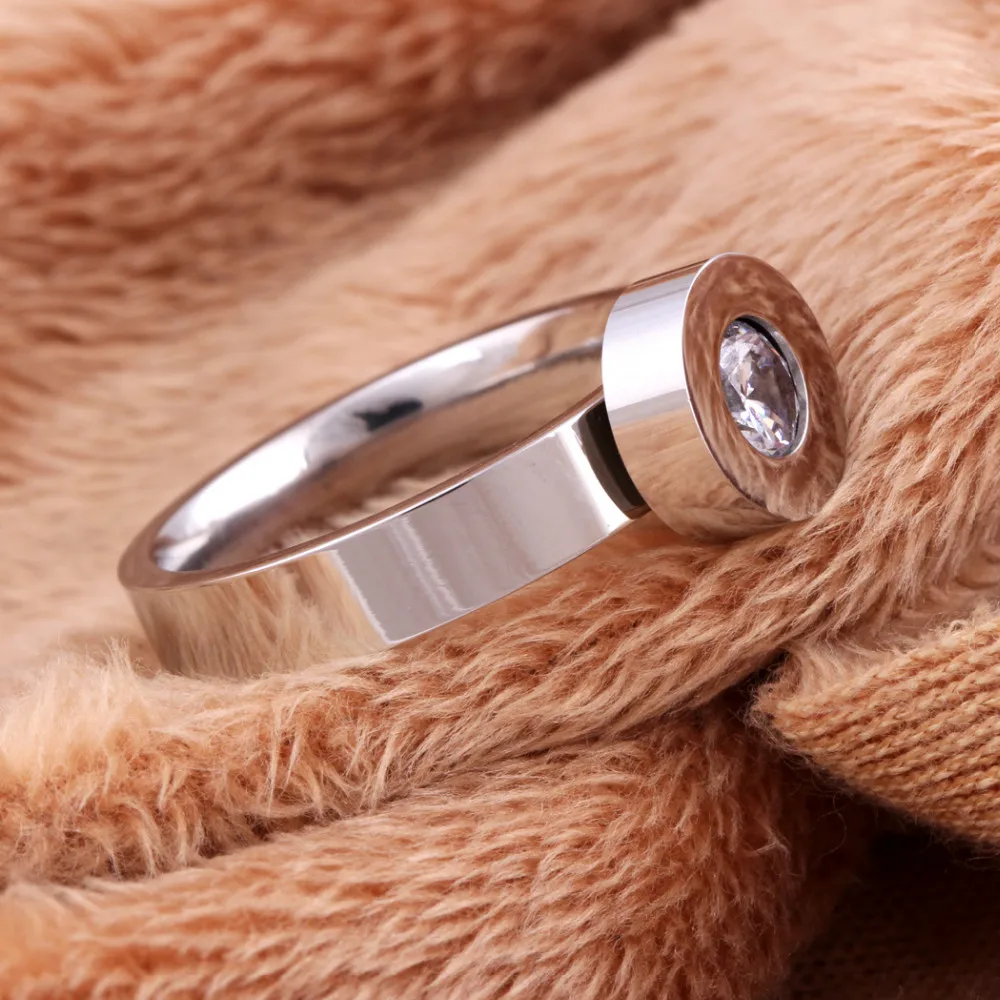 Модное Брендовое кольцо с кристаллами, циркониевые кольца из нержавеющей стали для женщин